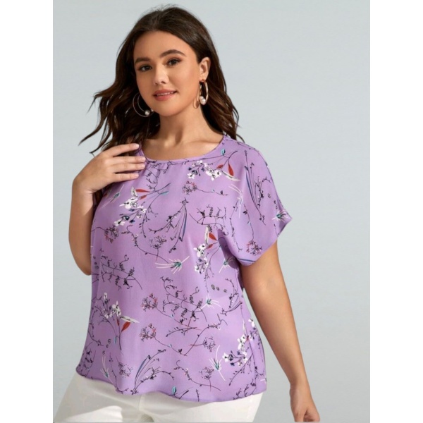 Blusa de manga con estampado floral